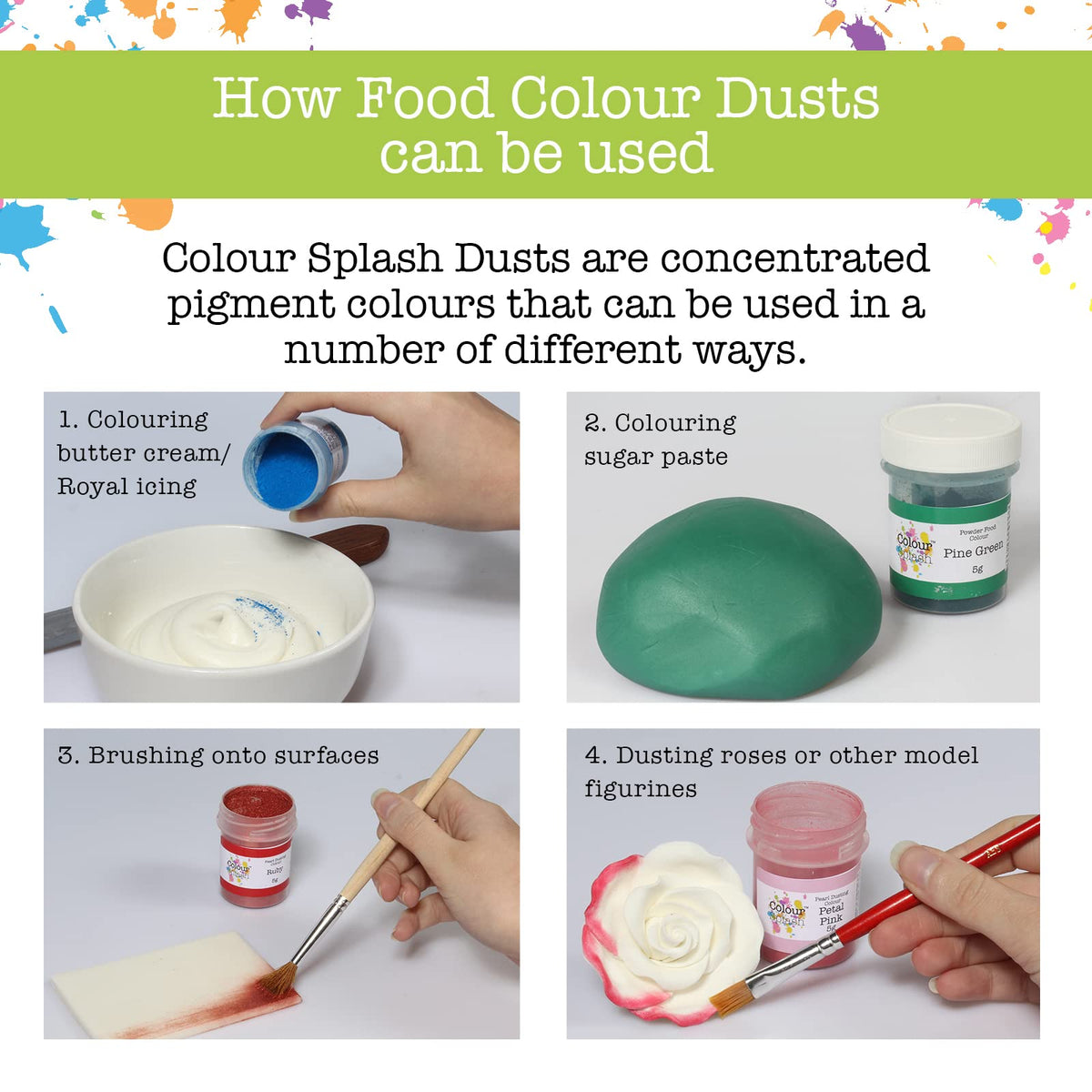 Colour Splash Naturals Food Colouring Dust Set - 4 Pack 6