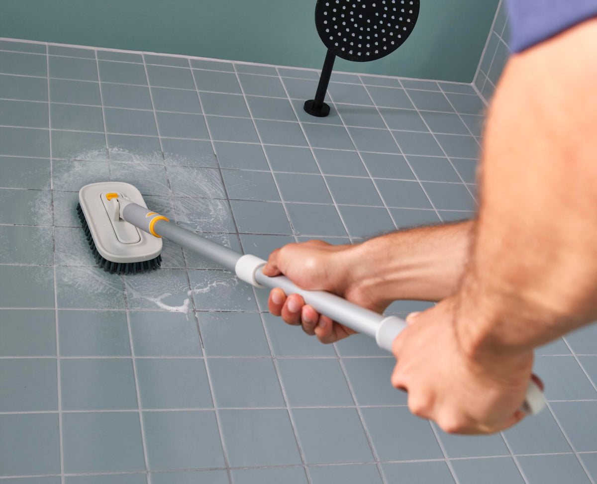 Joseph Joseph CleanTech 2-in-1 Tile and Grout Scrubber Brush with Removable V-Shaped Bristle Brush 9