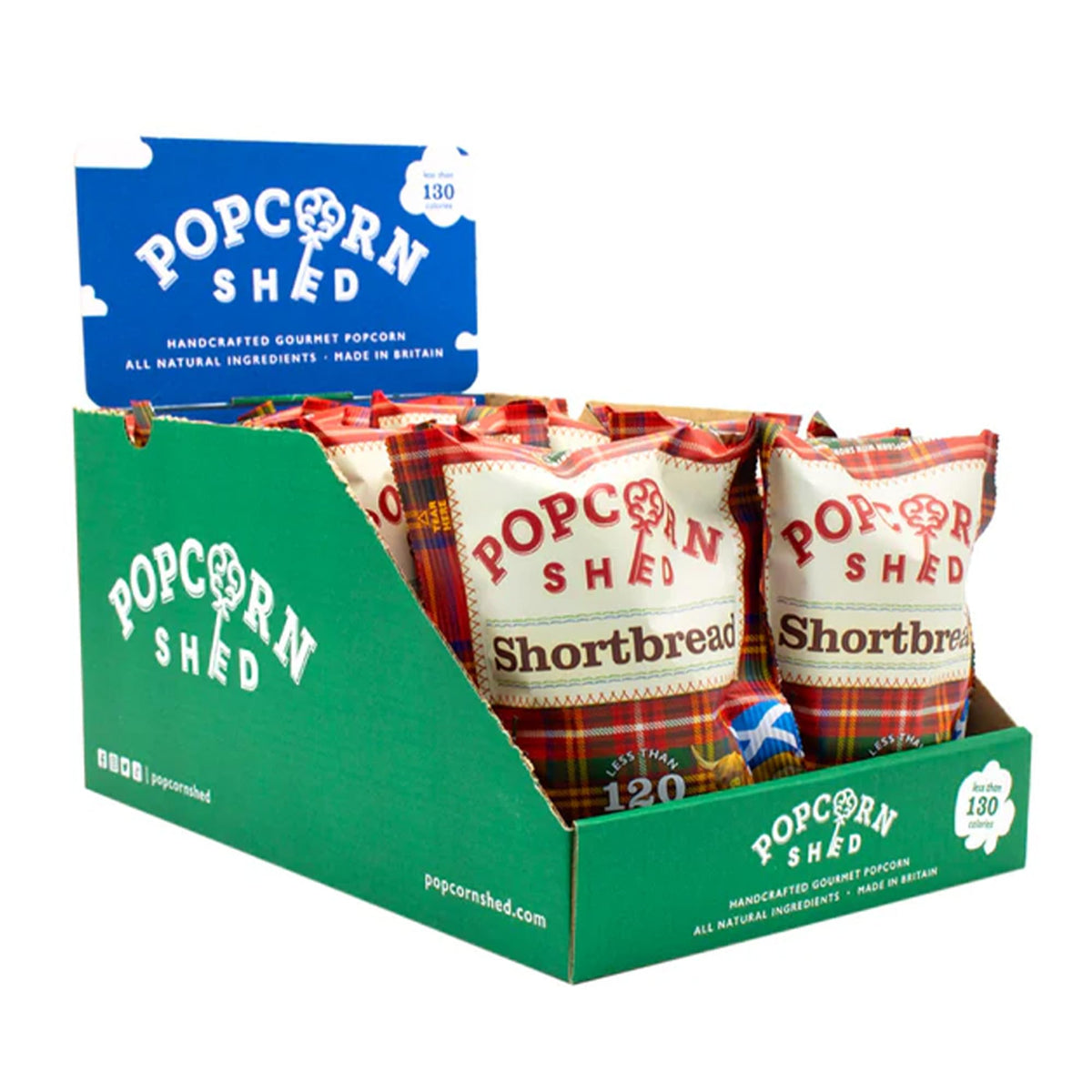 Popcorn Shed Shortbread Gourmet Popcorn - Gluten Free, 16 x 24g Packs