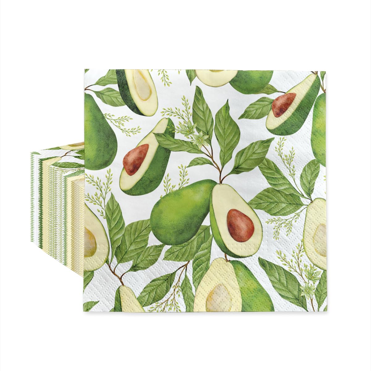 PAW Decor Collection Paper Napkins - Avocado Fever Design | 33 x 33 cm | 20 Pack