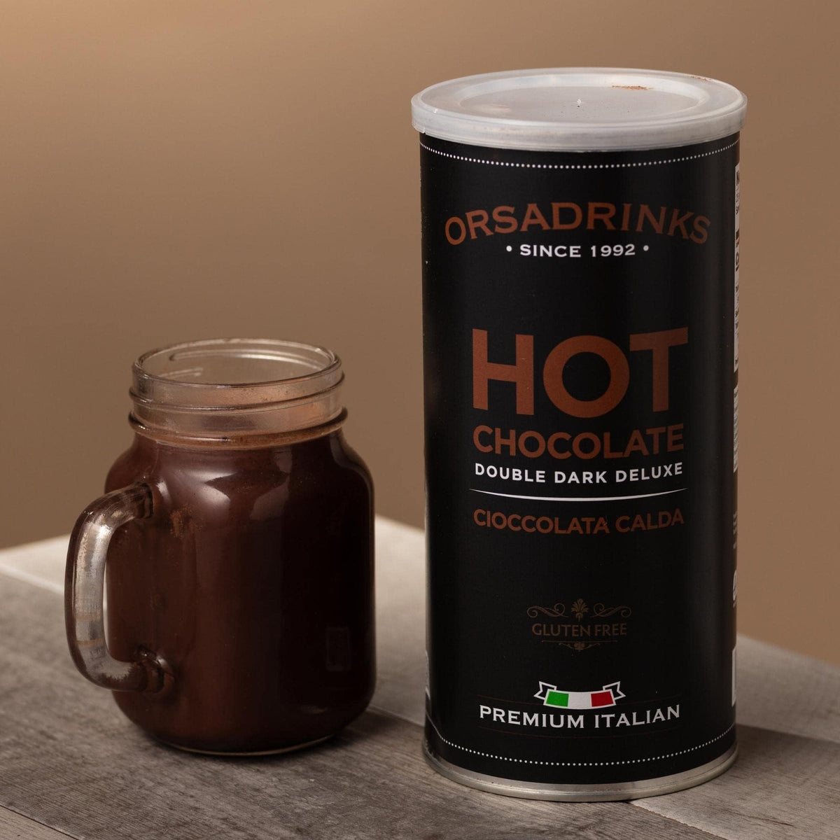 ODK Double Dark Deluxe Hot Chocolate Powder - Intense Chocolate Flavor | 40% Low-Fat Cocoa | 1kg Tin