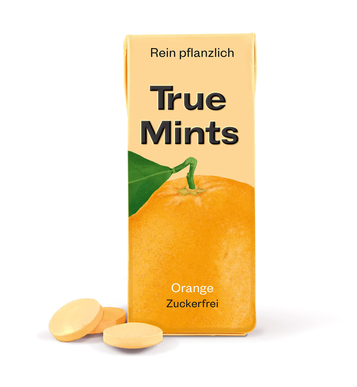 True Gum Orange Flavour Mints - Sugar Free, Xylitol, Vegan | 12-Pack