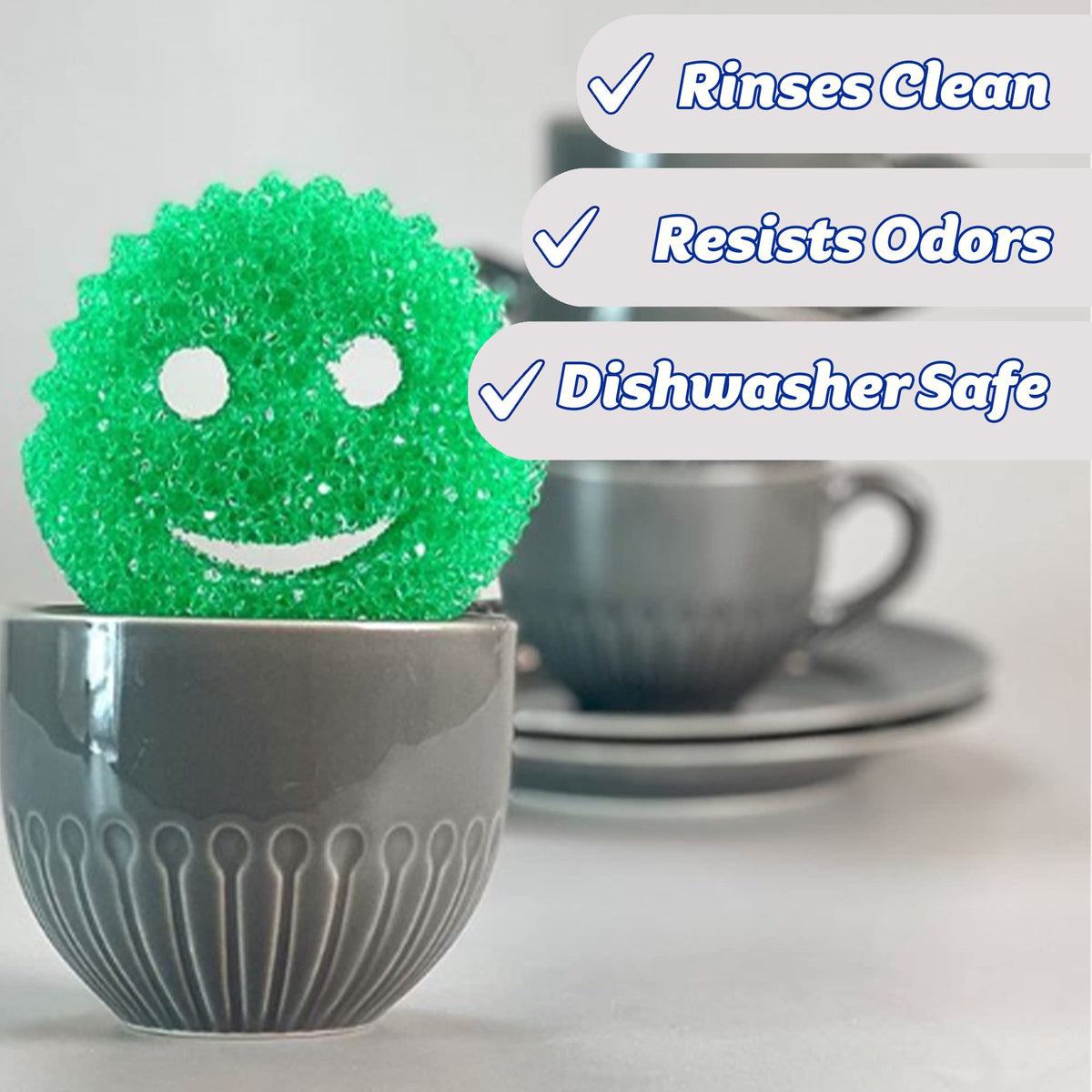 Scrub Daddy Colors Sponges - Temperature Controlled, Non-Scratch, Odor Resistant | 2 Pack Green 7