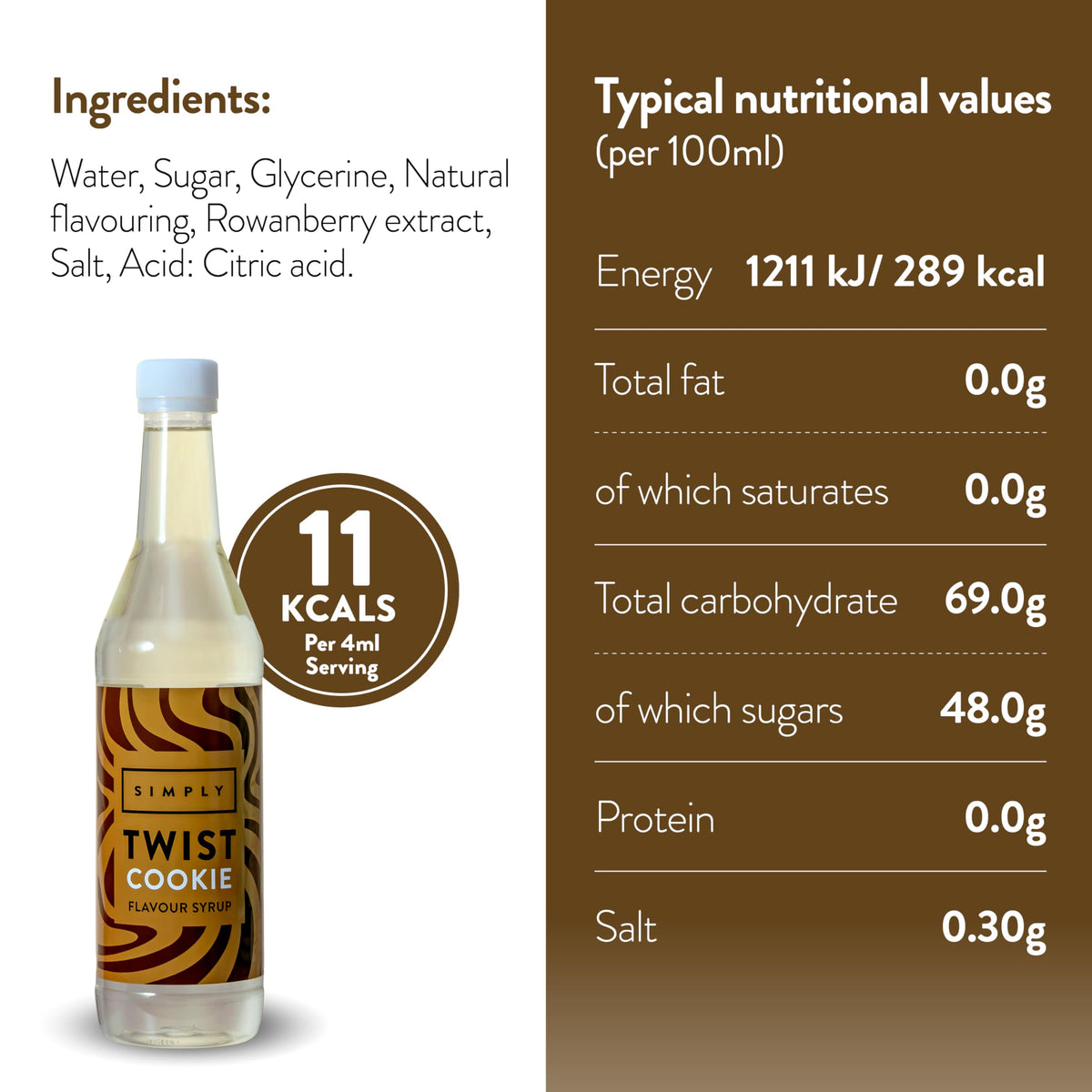 Simply Cookie Flavour Coffee Syrup - 485ml 3