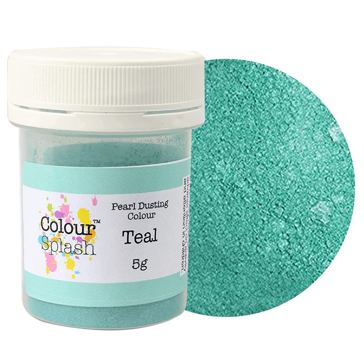 Colour Splash Pearl Food Colouring Dust - Edible Lustre Finish | 5g Jar | Teal