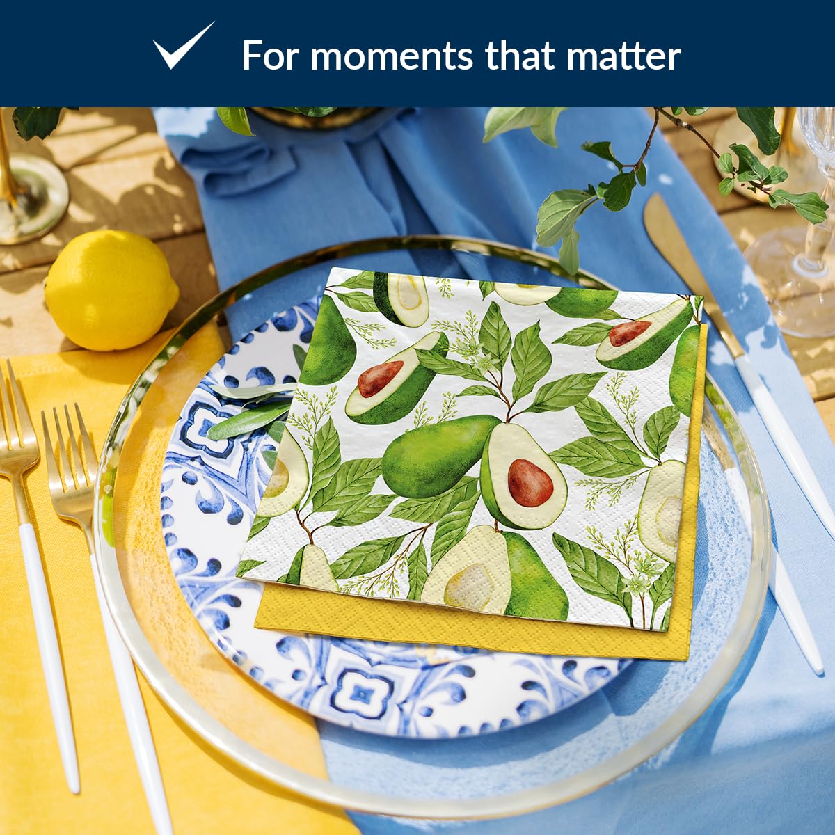 PAW Decor Collection Paper Napkins - Avocado Fever Design | 33 x 33 cm | 20 Pack 5