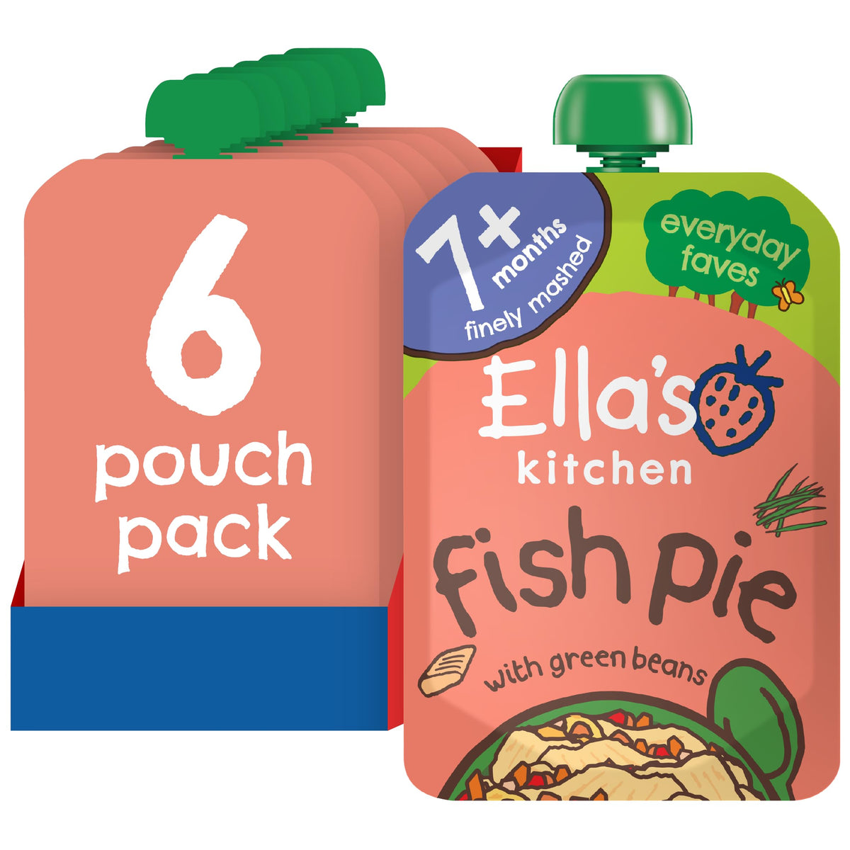 Ella's Kitchen Squashed Squishy Fishy Cakes - Organic Fish, Potato & Vegetable Meal for Babies (7+ Months) - 6 x 130g