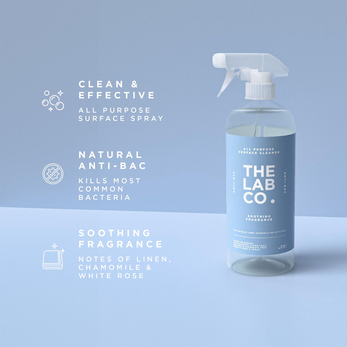 The Lab Co. Antibacterial All Purpose Cleaner - 750ml | Multi Surface, Streak Free, Pet Friendly 3