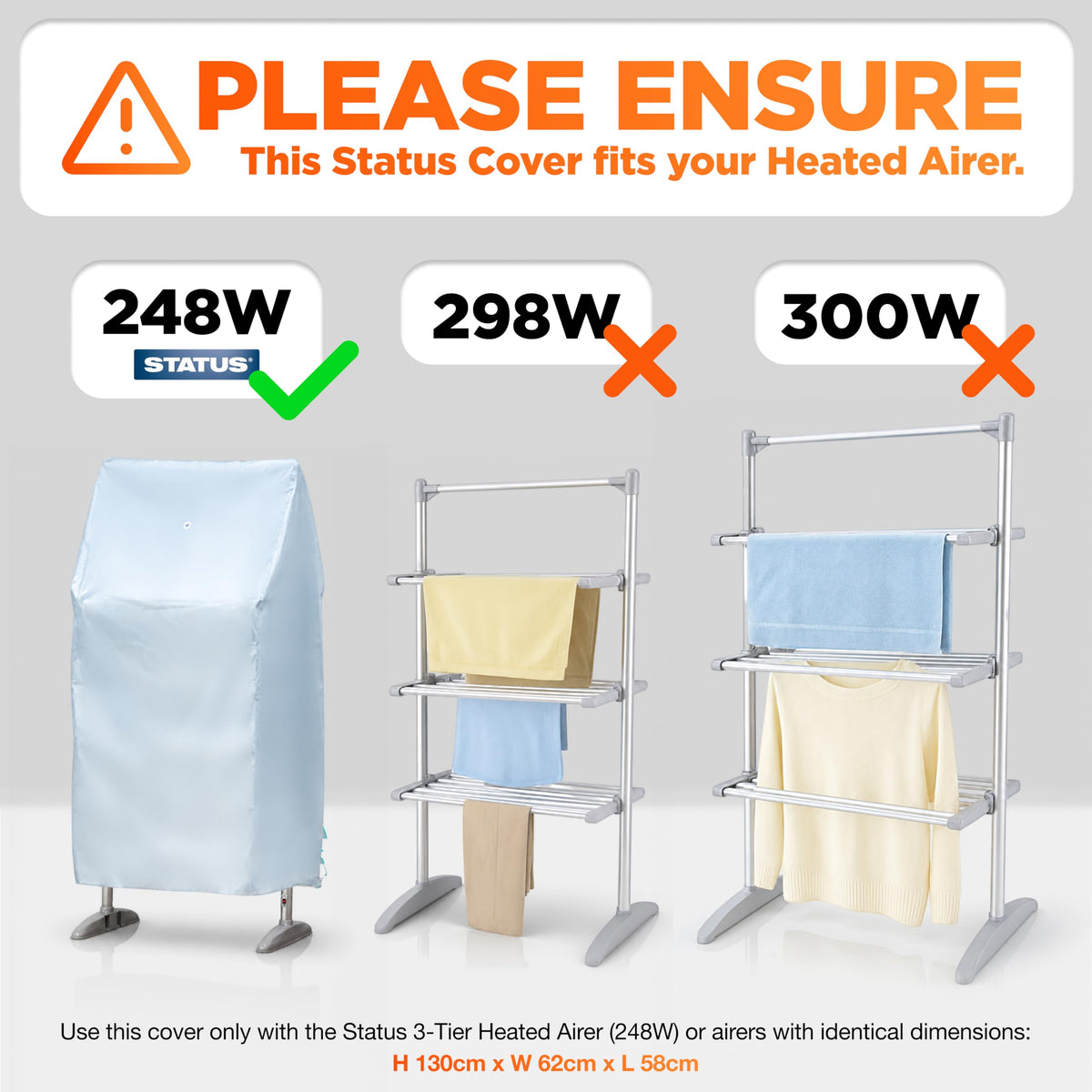Status 3 Tier Heated Clothes Airer Cover - Boosts Drying Speed | Breathable | Folds Flat 7