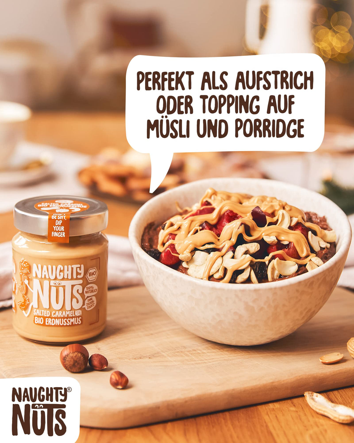 Naughty Nuts Salted Caramel Peanut Butter - Vegan, No Added Sugar, 250g 4