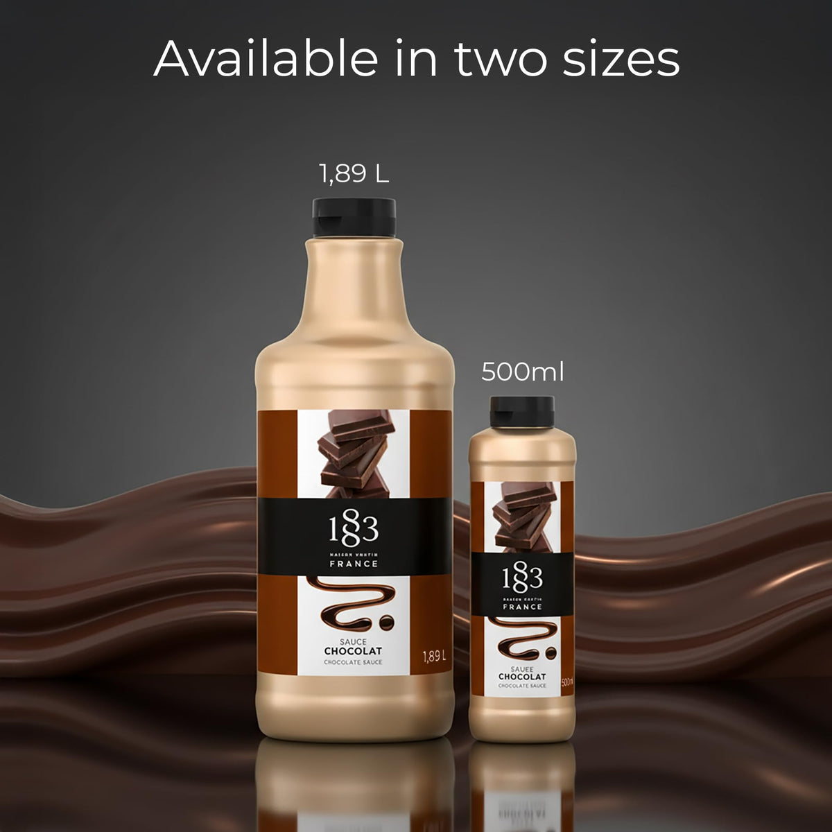 1883 Maison Routin Chocolate Sauce - Rich Cocoa Blend, 500ml Squeeze Bottle (Pack of 2)
