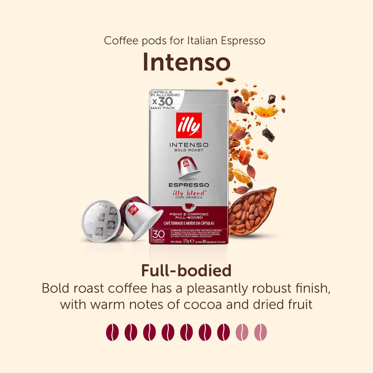 illy Intenso Coffee Pods - Intensity 7/9 | 30 Count | Compatible with Nespresso Original Machines 4