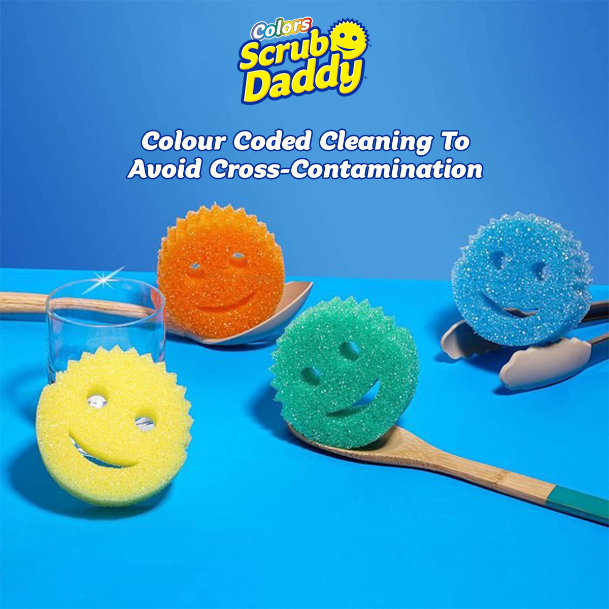 Scrub Daddy Colors Sponges - Temperature Controlled, Non-Scratch, Odor Resistant | 2 Pack Green