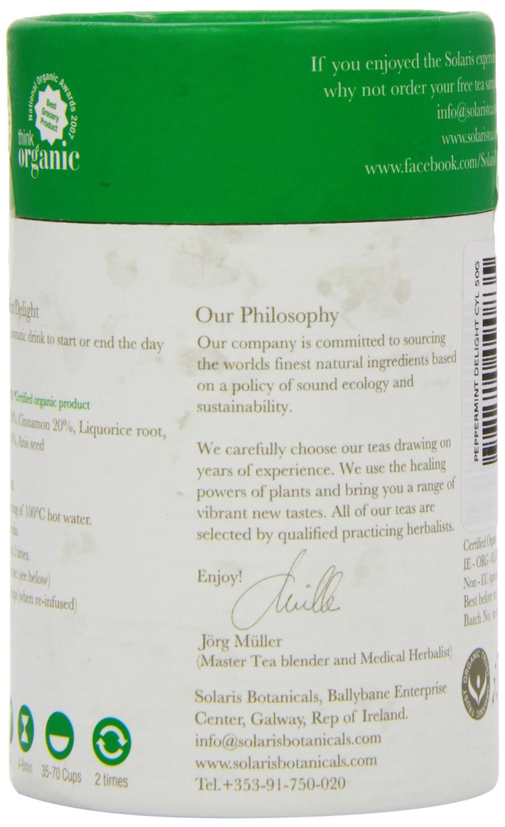 Solaris Tea Organic Loose Whole Leaf Peppermint Delight - Caffeine Free | 50g | Supports Digestion 3