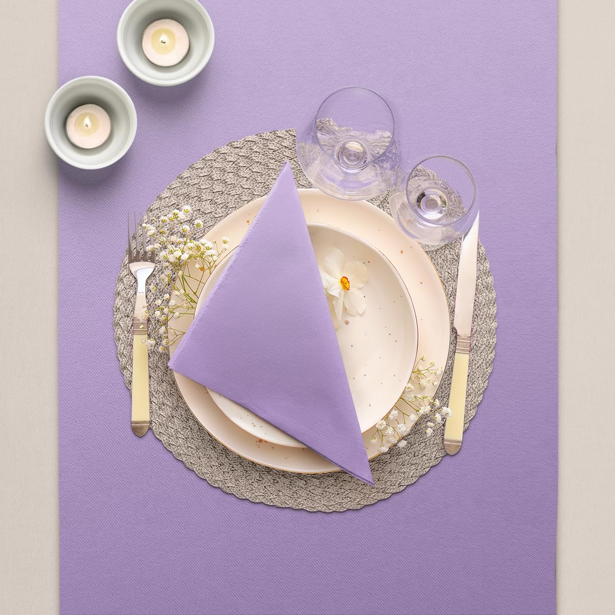 PAW Decor Collection Linen Feel Napkins - Violet, 40 x 40 cm, 50 Pack 5