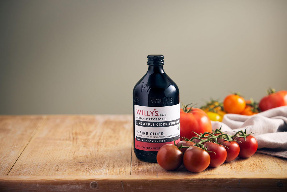 WILLY'S Fire Cider - Organic Apple Cider Vinegar Tonic with Live Mother | 500ml | Gut Health & Immunity Support