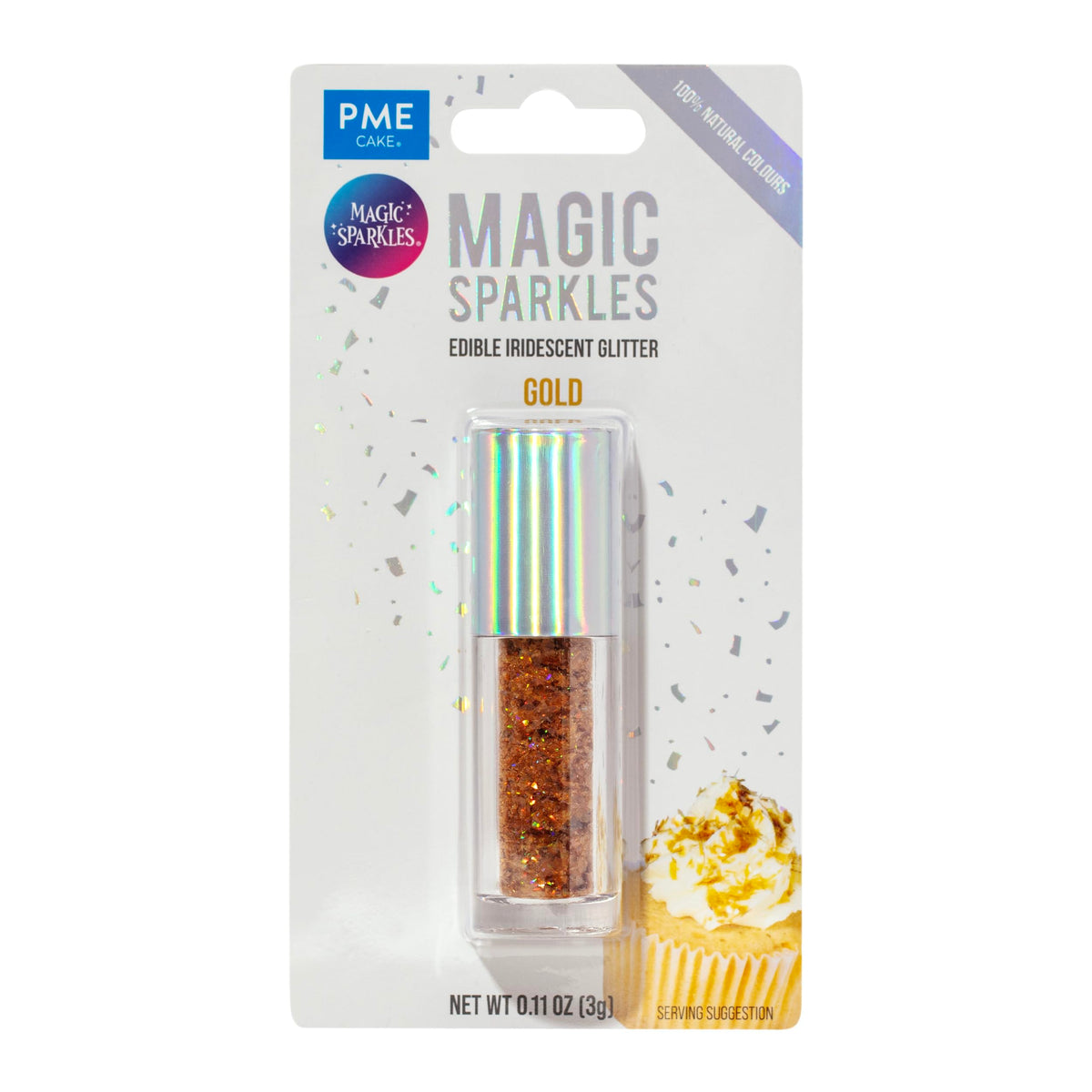 PME Magic Sparkles Edible Glitter - Gold | 3g | Vegan-Friendly 4