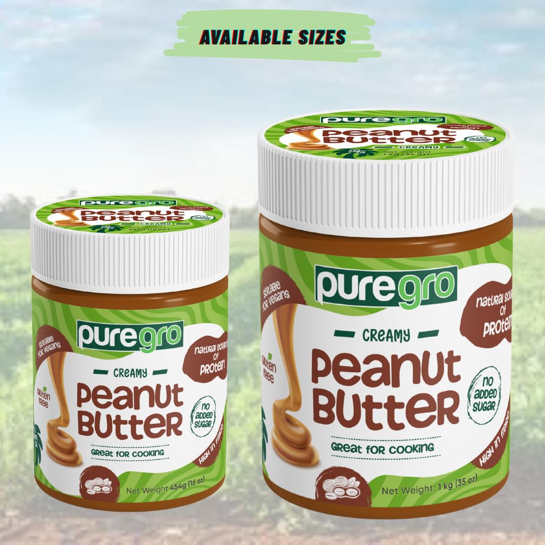 Puregro Creamy Peanut Butter - High Protein, Vegan, Gluten-Free | 454g 7
