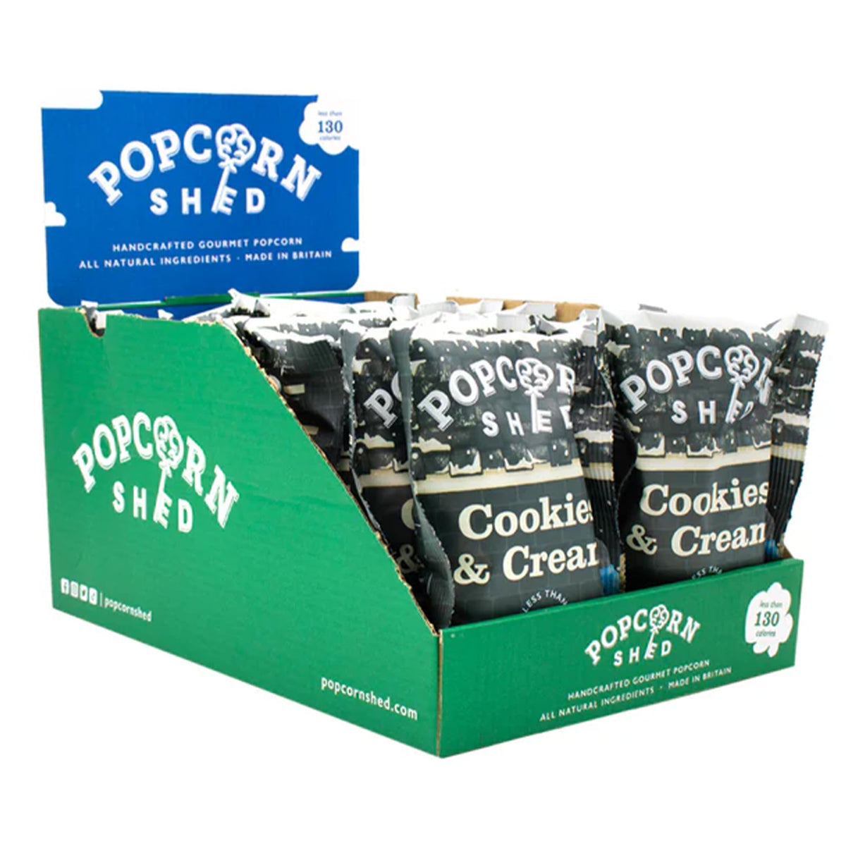 Popcorn Shed Cookies & Cream Gourmet Popcorn - Gluten Free, 16 x 24g Packs