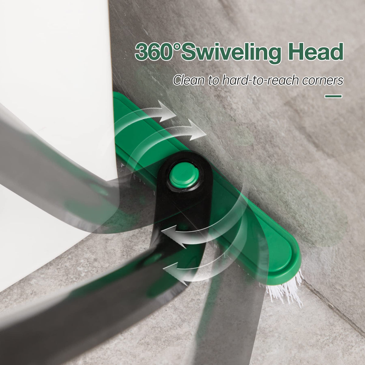 Eyliden Bathroom Cleaning Brush - 2 Pack with Long Adjustable Handle & Scraper | Green 6