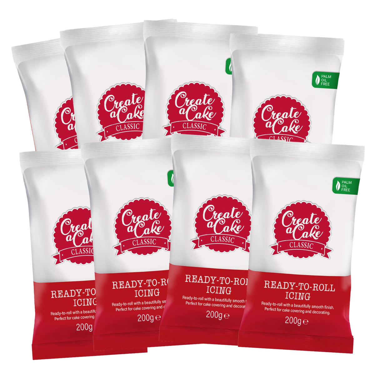 Create A Cake White Ready to Roll Fondant Icing - 1.6kg | Palm Free | Easy to Use
