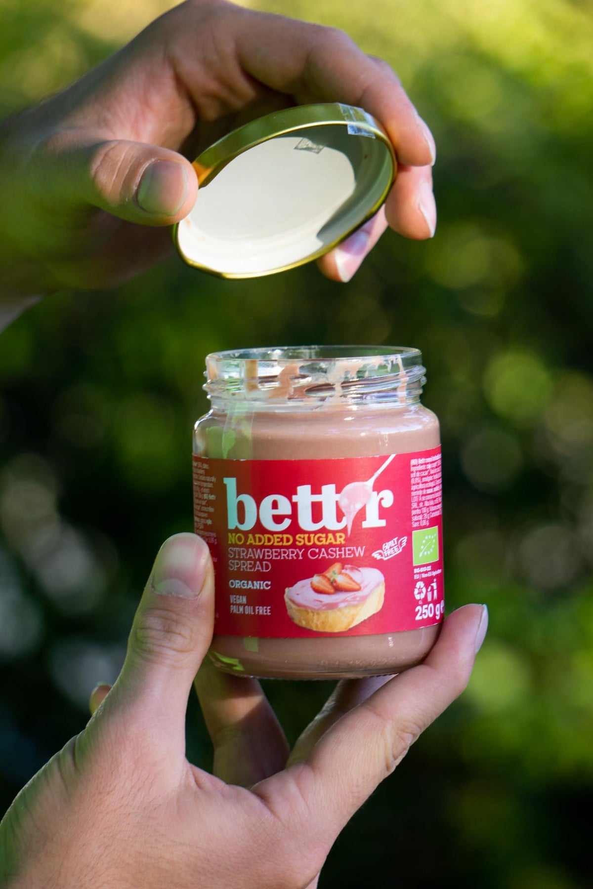 bett'r GUILT FREE Strawberry Cashew Spread - No Added Sugar, Organic, Vegan, 250g
