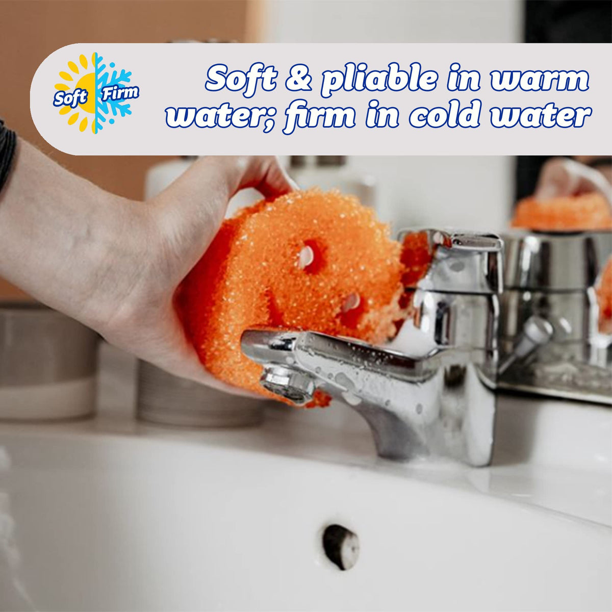 Scrub Daddy Colors Sponges - Temperature Controlled, Non-Scratch, Odor Resistant | 2 Pack 3