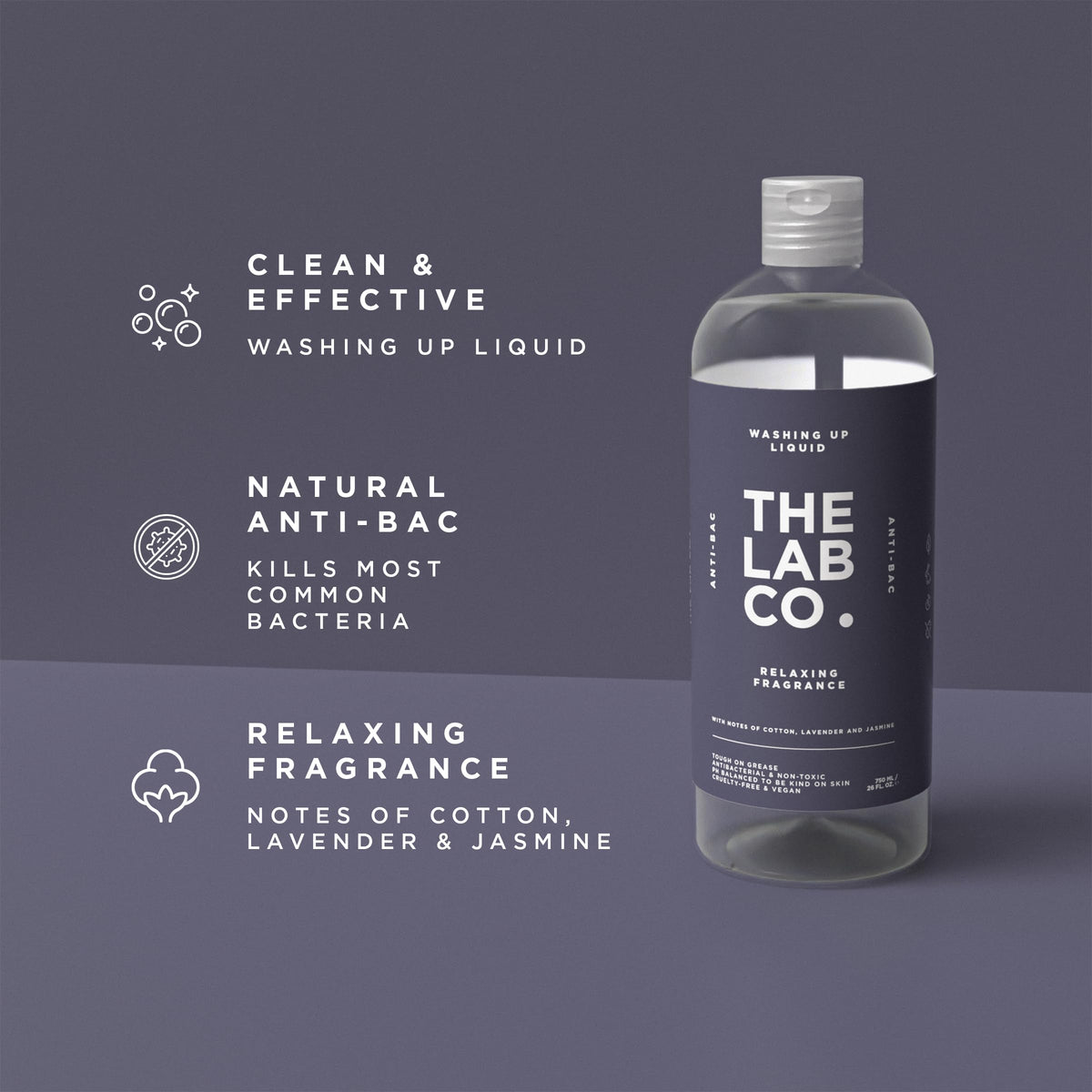 The Lab Co. Antibacterial Washing-Up Liquid - Tough on Grease, Gentle on Skin | 750 ml 4