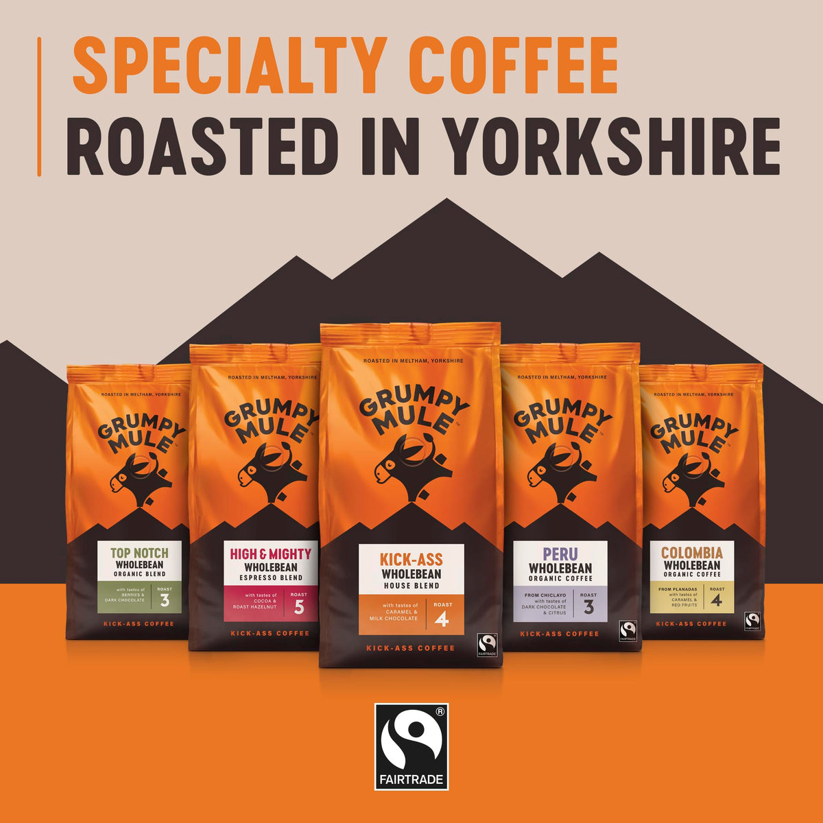 Grumpy Mule High and Mighty Espresso Blend Whole Coffee Beans - Roast Level 5, 1.2 kg 4
