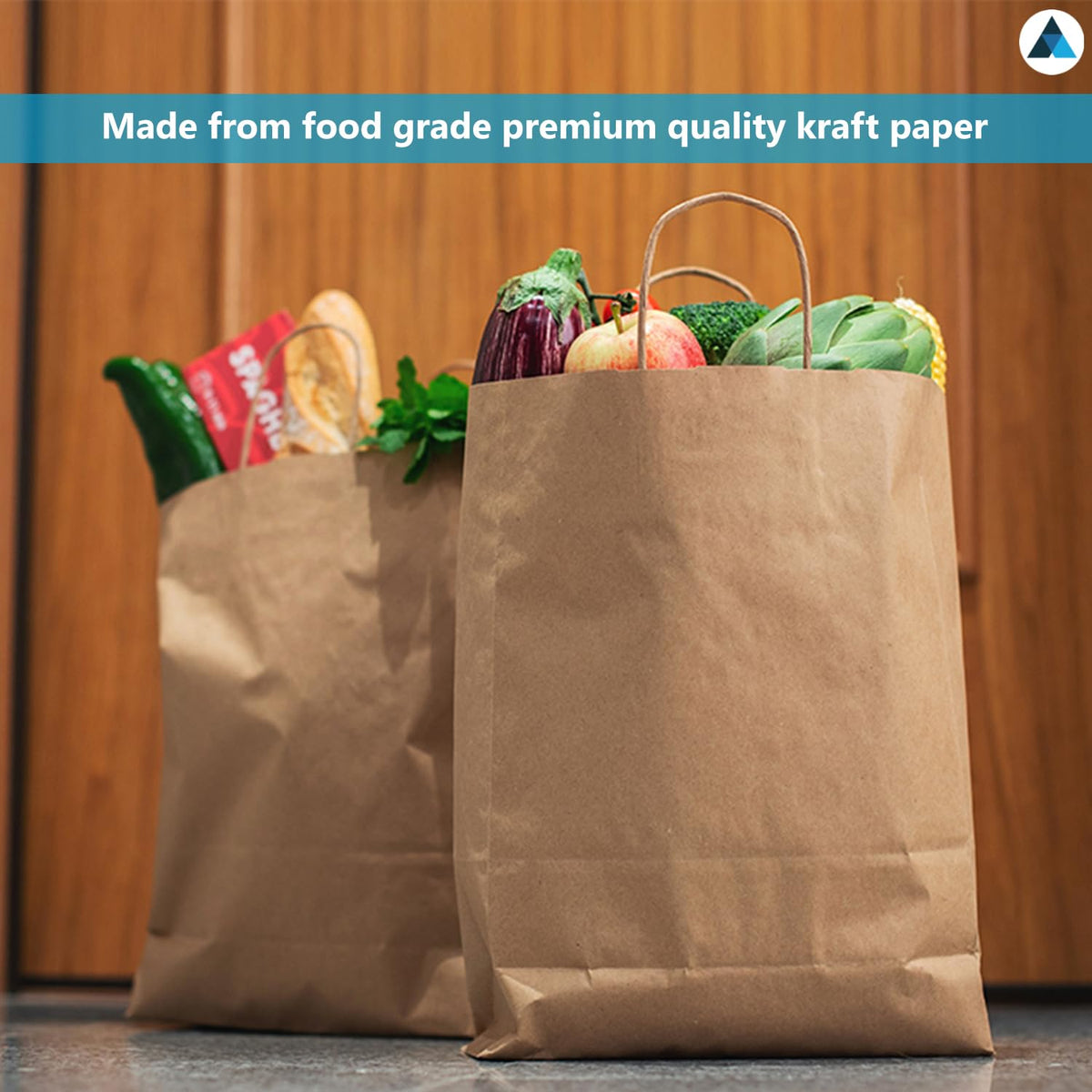 Nationwide Paper Extra Large Brown Paper Carrier Bags - Pack of 40 | 320x220x280mm | Recyclable 6