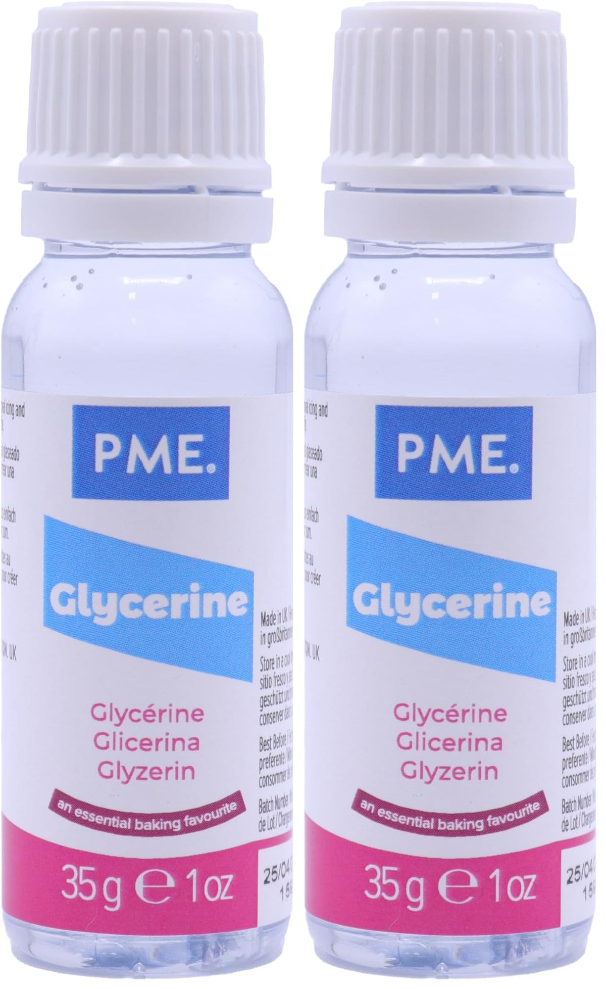 PME Glycerine - Softens Royal Icing, Keeps Baking Moist | 35g Bottle (Pack of 2)