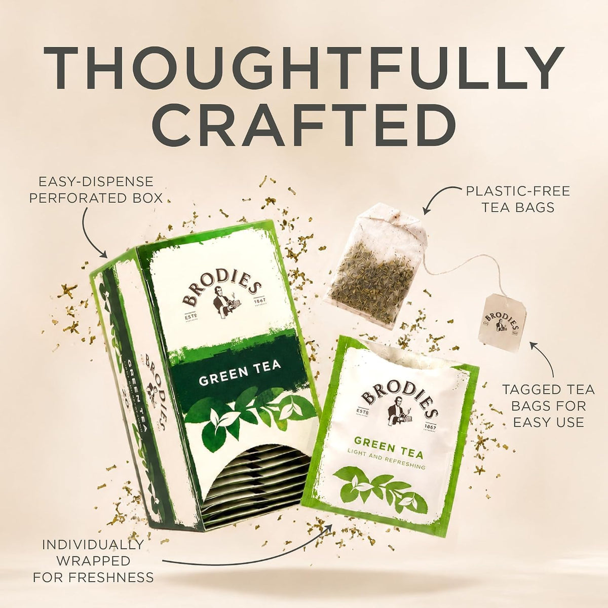 Brodies Sencha Green Tea - 120 Teabags | Antioxidant Properties | Refreshing 3