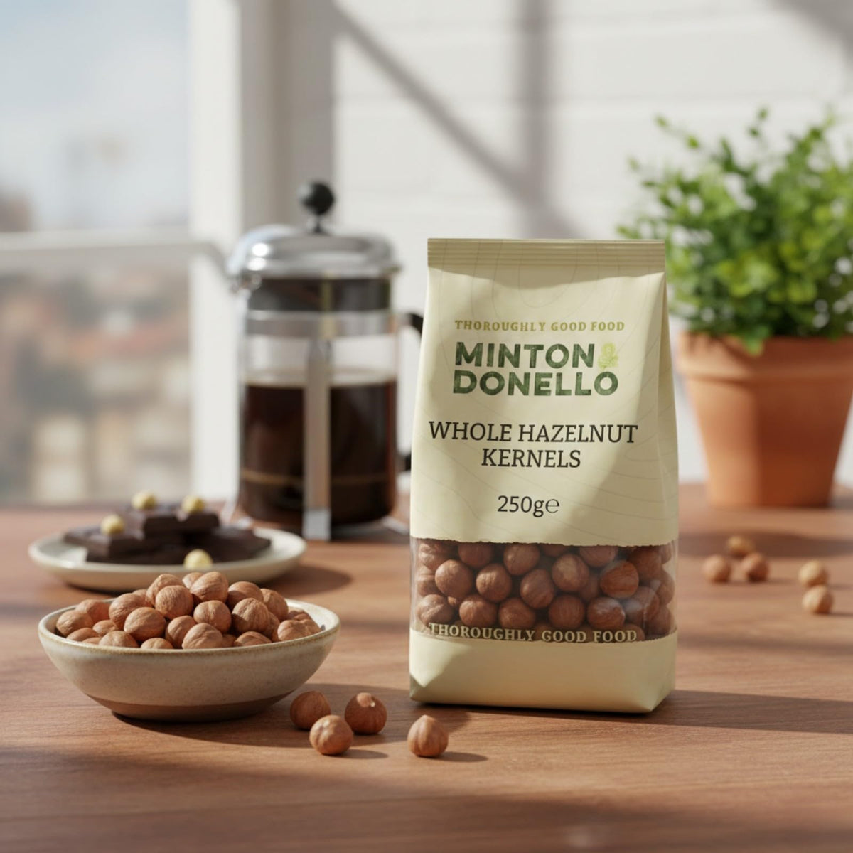 Minton & Donello Organic Whole Hazelnuts - 250g Bag | Natural Snack | Baking Ingredient
