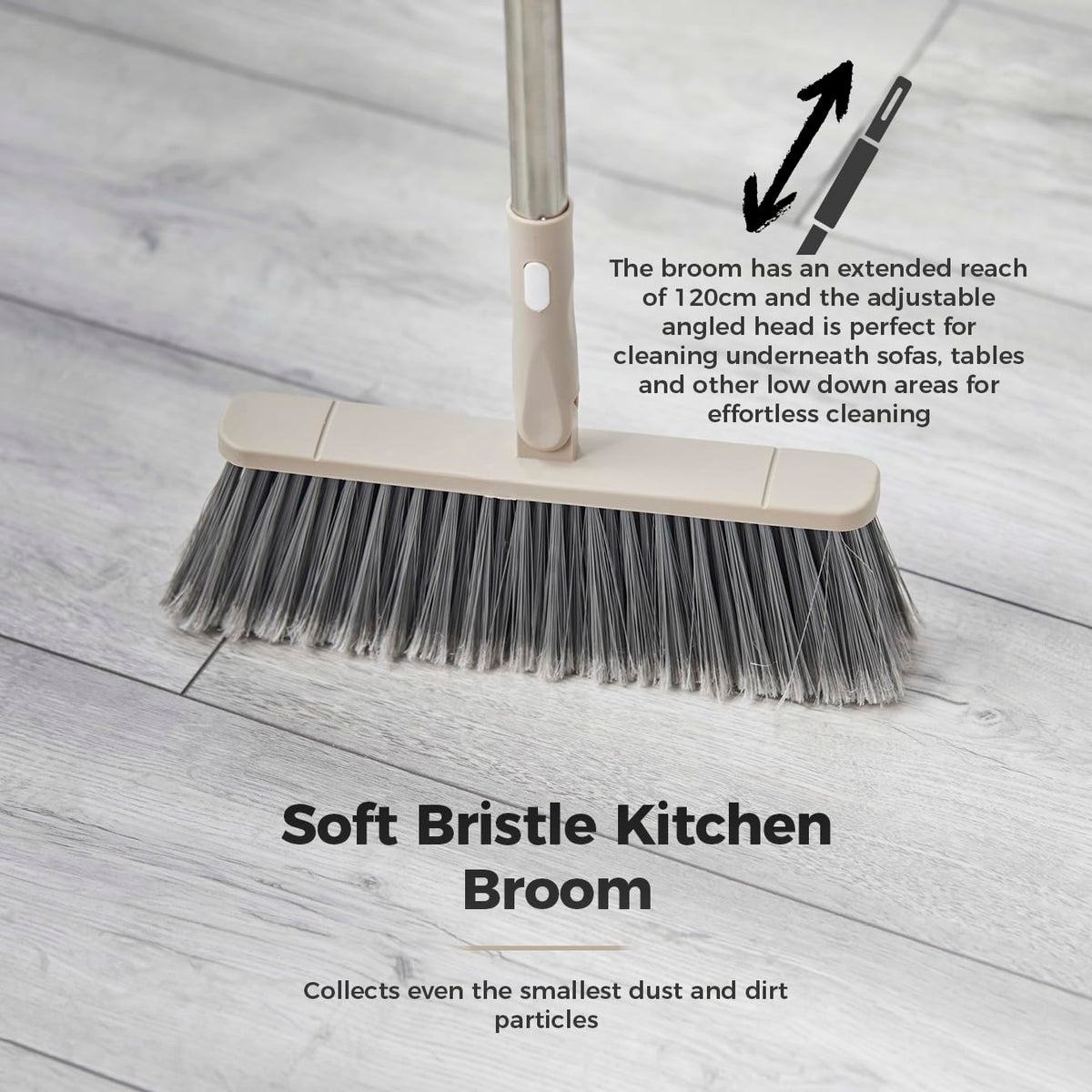 Tower Cavaletto 8 Piece Cleaning & Storage Set - Includes Mop, Broom, Duster, Window Tool | Latte 5