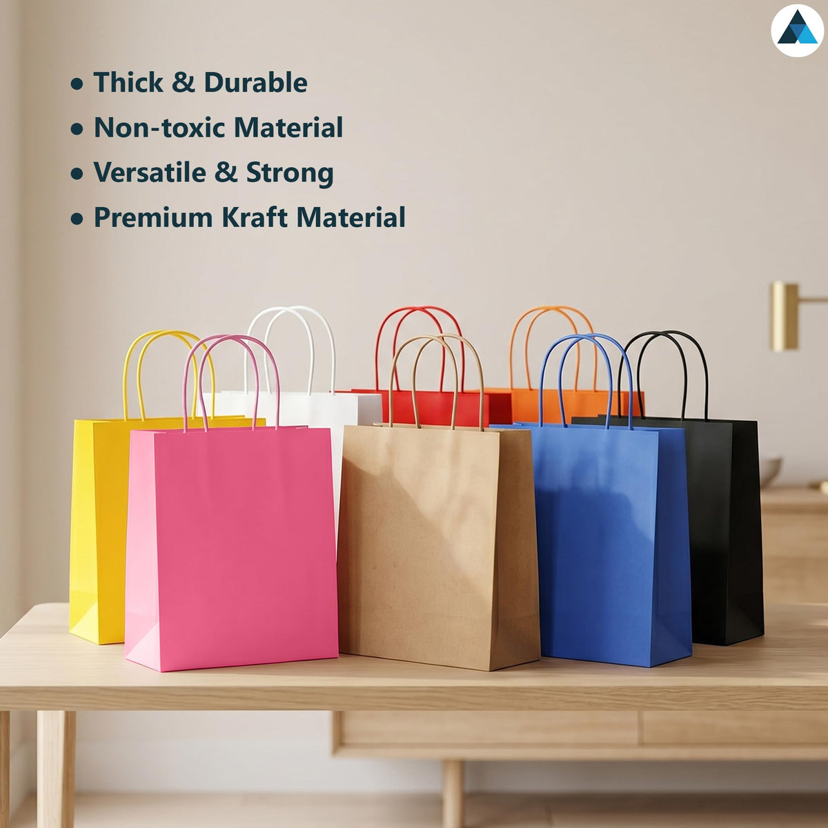Nationwide Paper Small Pink Paper Bags - Pack of 200 | 5.5lbs Capacity | 180x90x220mm 3