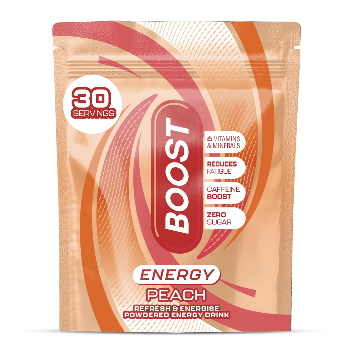 Boost Energy Powder Peach - Zero Sugar, 30 Servings 1