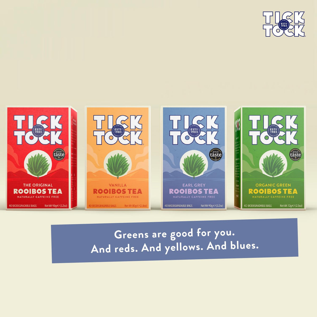 Tick Tock Rooibos Tea Selection Box - 160 Teabags | 4 Flavours | Caffeine Free 5