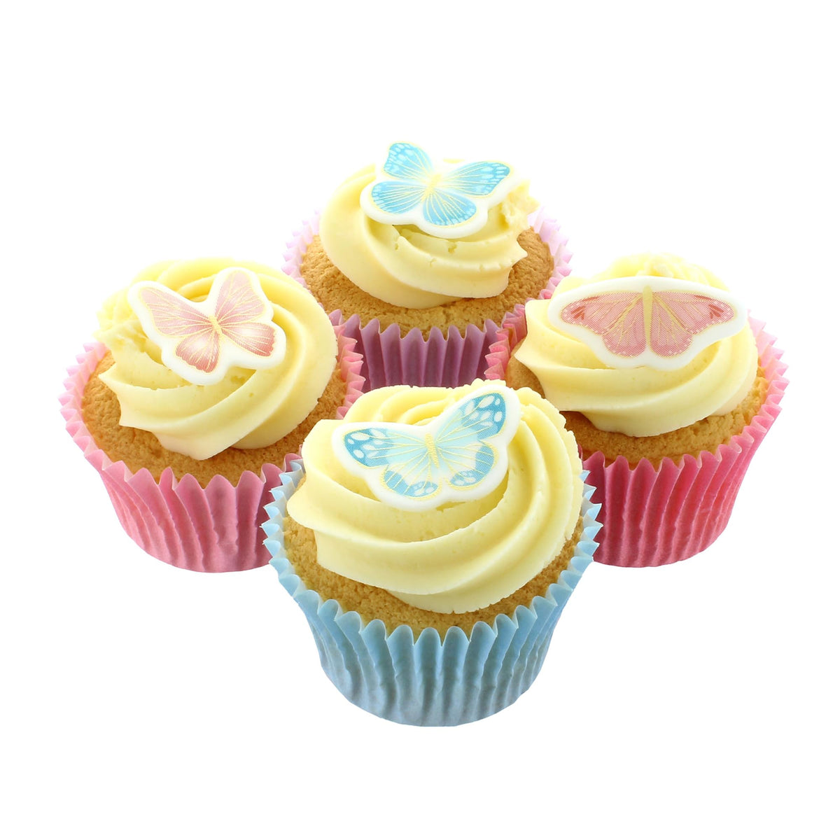 Culpitt Butterfly Sugar Decorations - 32 Edible Cupcake Toppers | Fondant Icing | 25mm-40mm 3