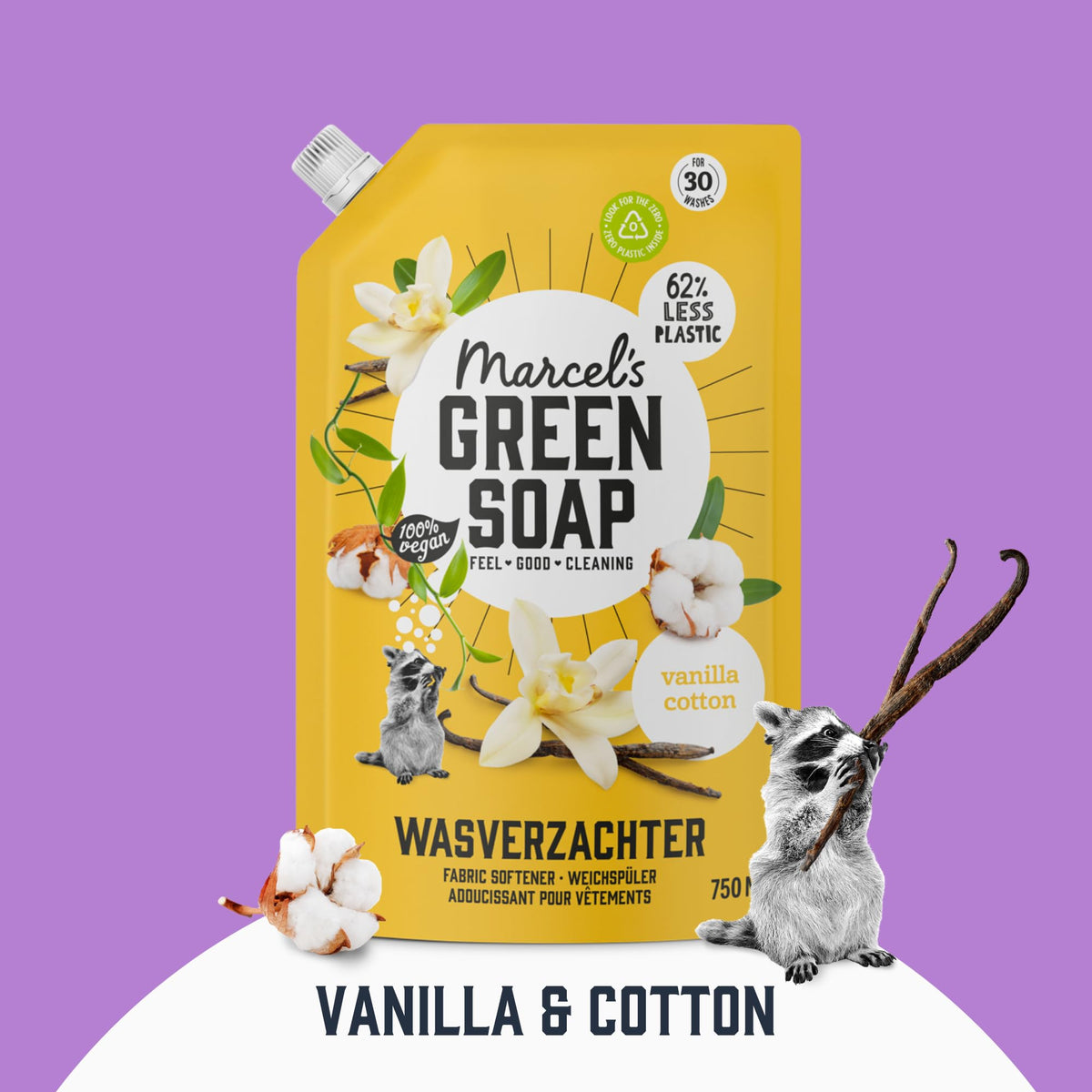 Marcel's Green Soap Fabric Softener Refill - Vanilla & Cotton Scent | 750 ml 7