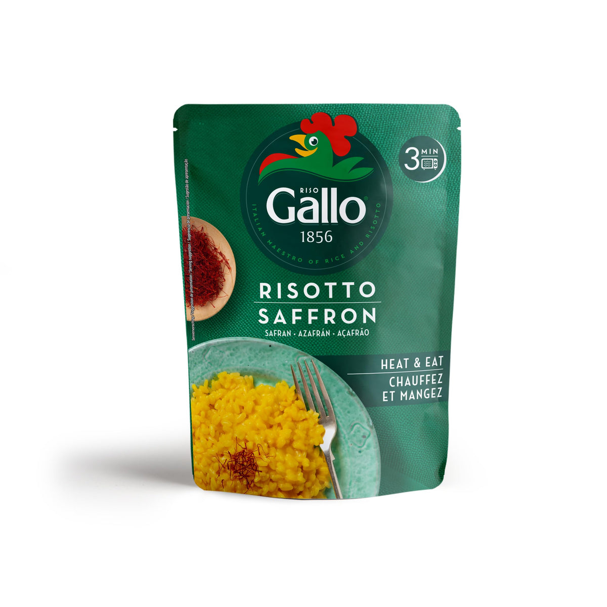 Riso Gallo Saffron Risotto Pronto - Quick Cook Vegetarian Meal | 250g Pack of 6