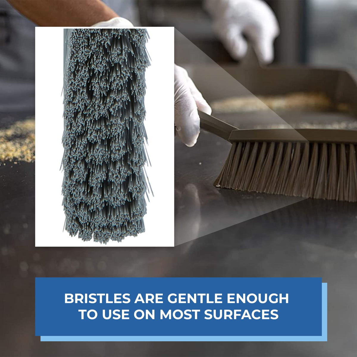 Vikan Bench Brush - Soft Bristles for Fine Particles | Grey | 330mm 4