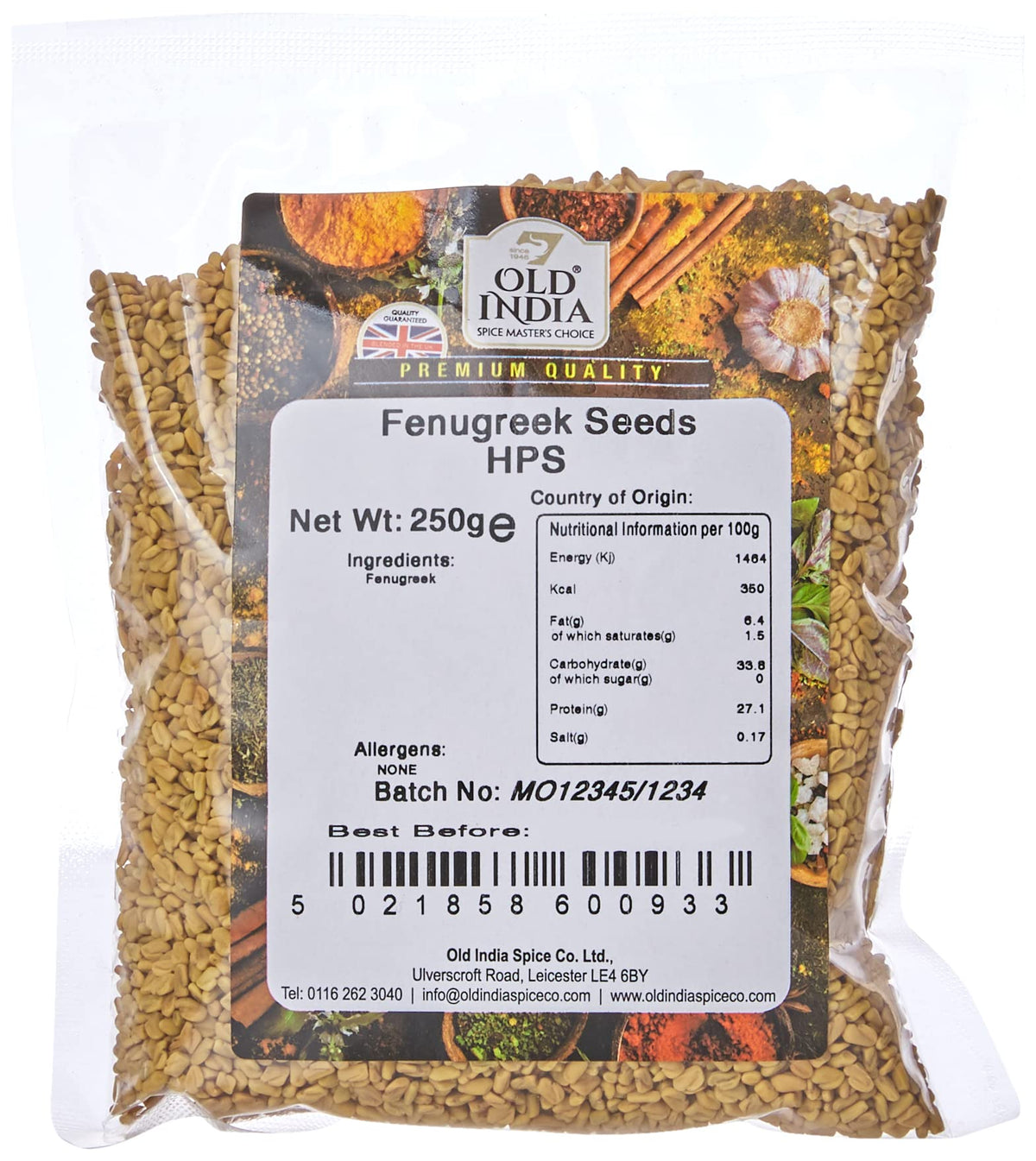 Old India Fenugreek Seeds - 100% Natural, Additive-Free | 250g