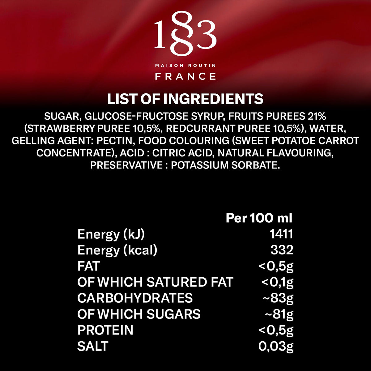 1883 MAISON ROUTIN Strawberry Sauce - Gourmet Dessert Topping | 500ml 3
