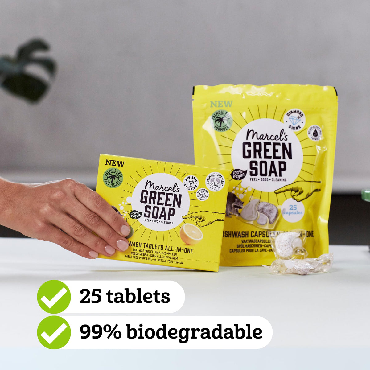 Marcel's Green Soap All-in-One Dishwasher Tablets - Eco-Friendly Cleaning | 25 Count (Pack of 2) 4