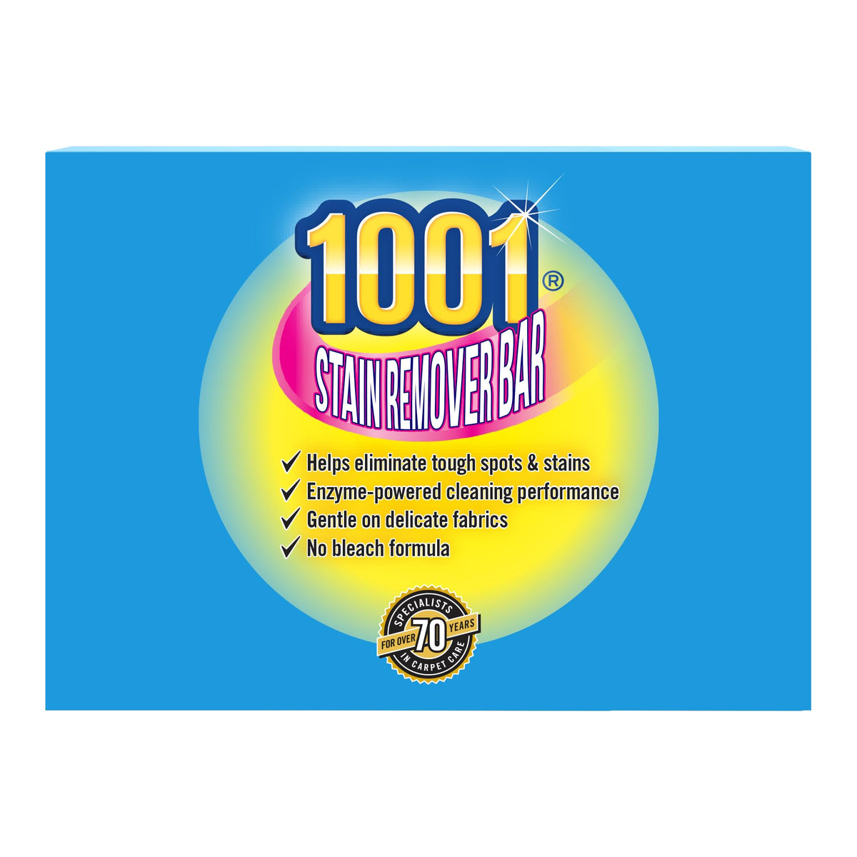 1001 Stain Remover Bar - Direct-to-Stain Action, Enzyme-Powered, Odour Eliminating, 100g