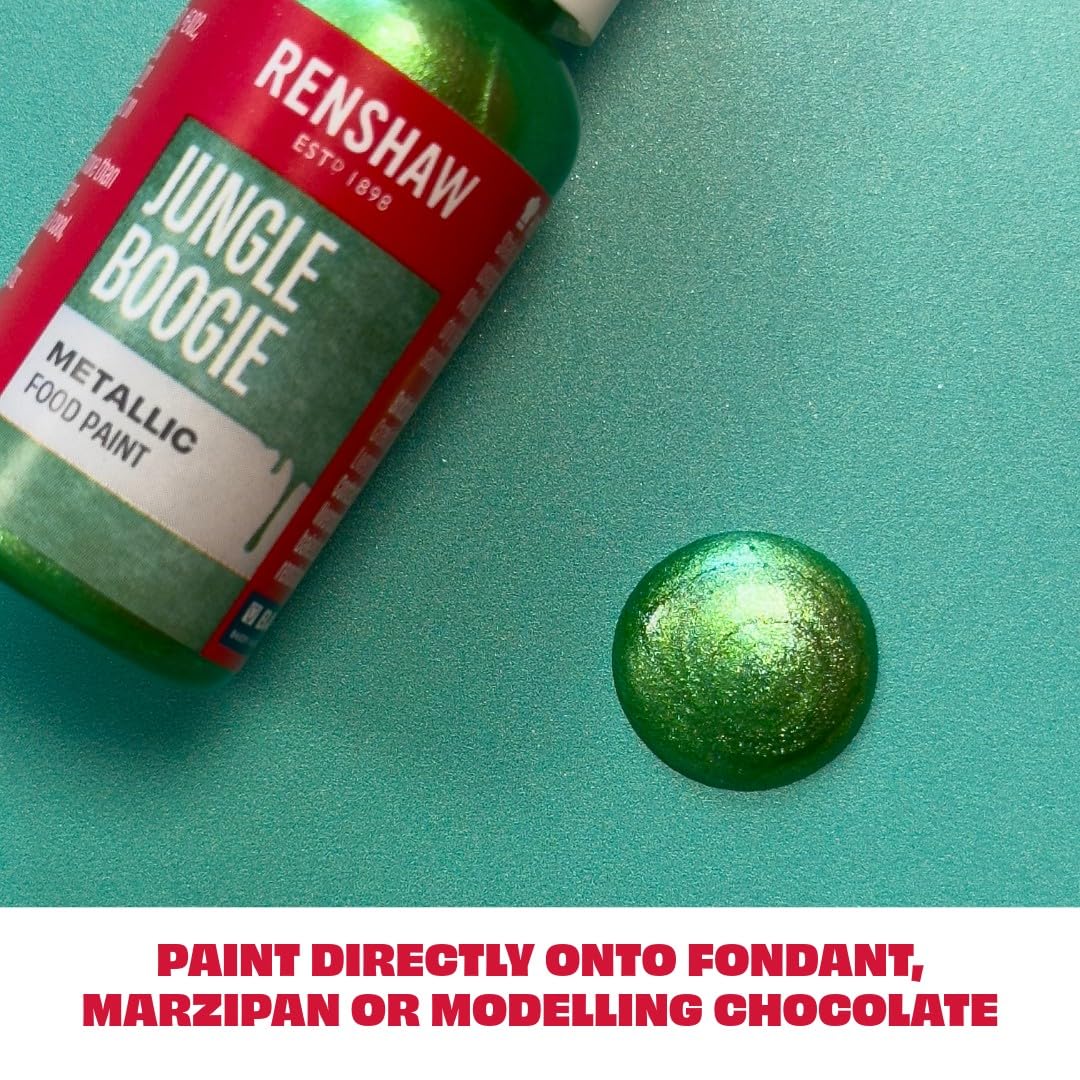 Renshaw Edible Metallic Food Paint - Jungle Boogie Green, 20g 3
