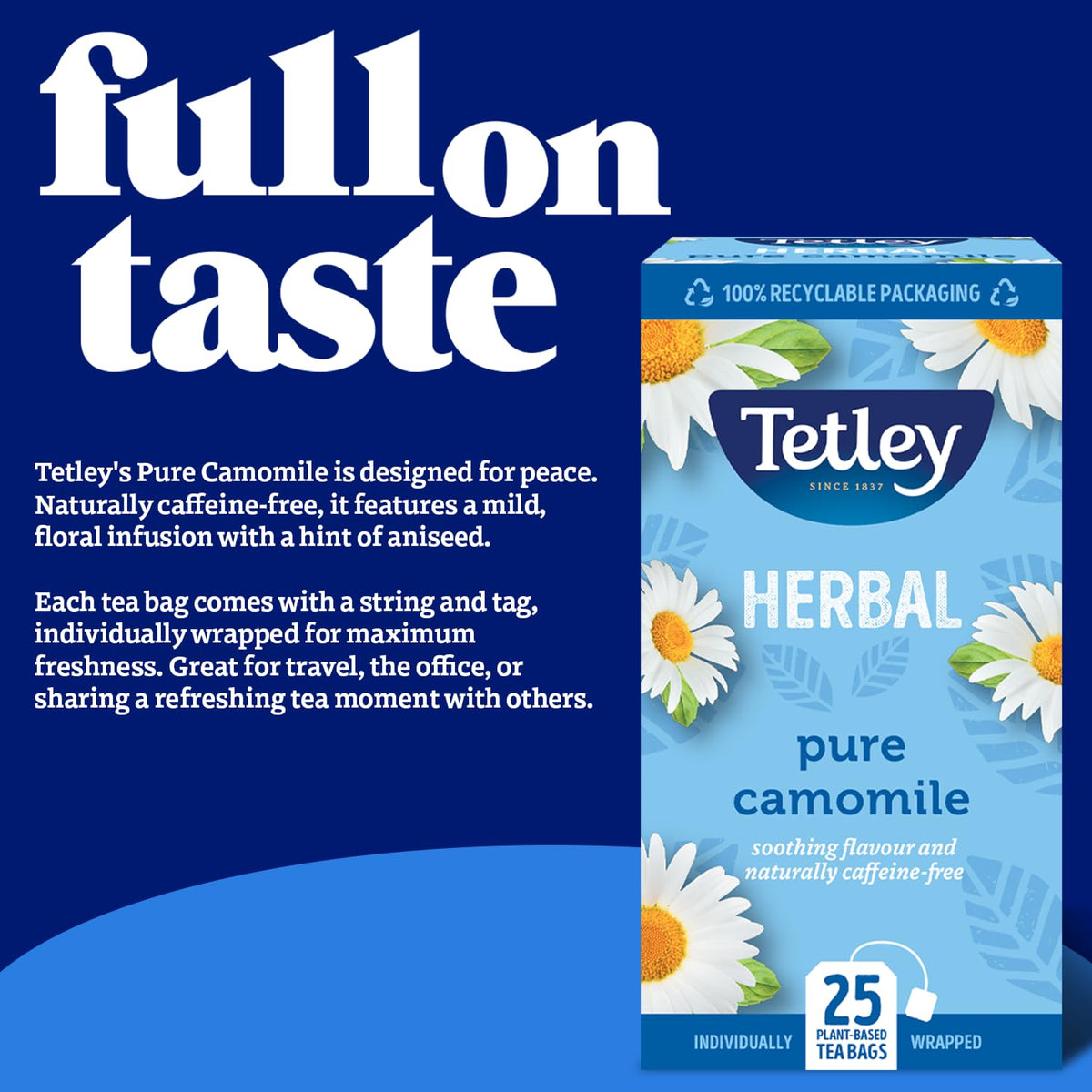 Tetley Pure Camomile Herbal Tea Bags - Soothing & Floral Infusion - 150 Teabags 6
