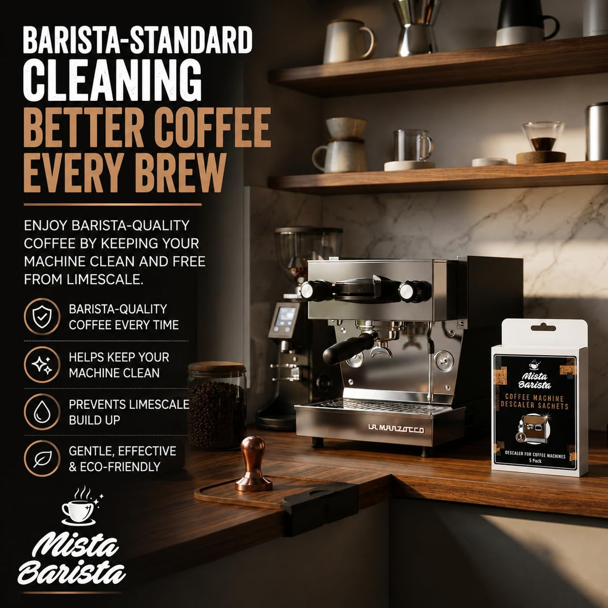 Mista Barista Coffee Machine Descaler Sachets - 5 x 50g | Eco-Conscious Formula | Citric Acid Based 6