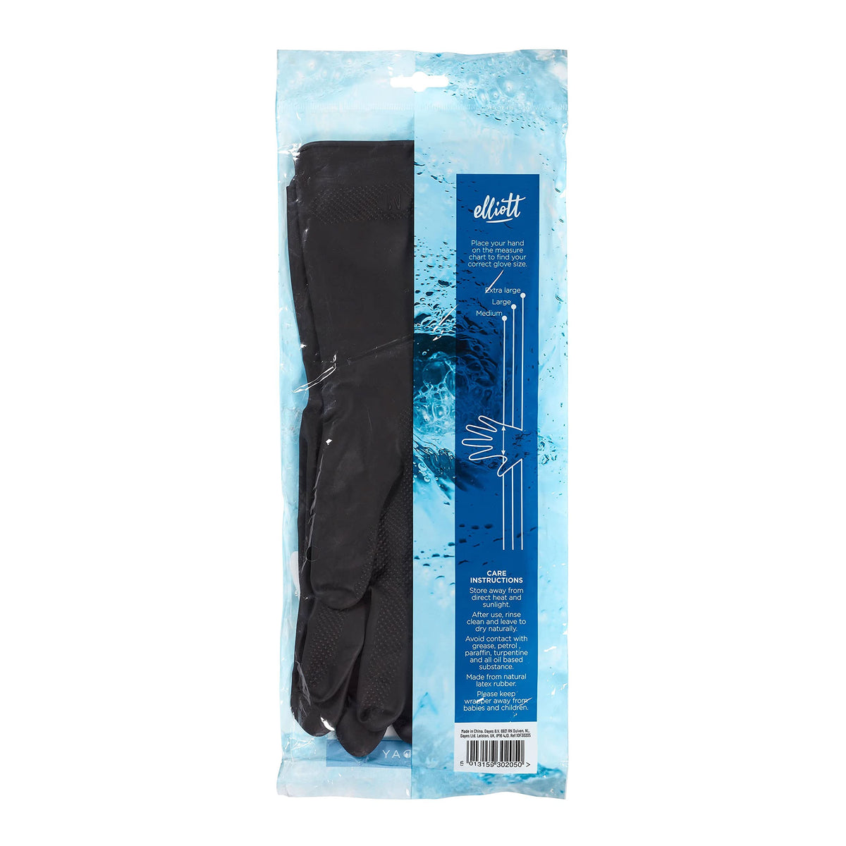 Elliott Heavy Duty Household Rubber Gloves - Extra Large, Black, Flock Lined, Easy Grip 4