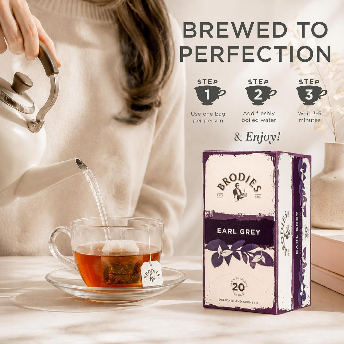 Brodies Earl Grey Tea Bags - 6 Boxes of 20 Tea Bags Each (120 Total) 4